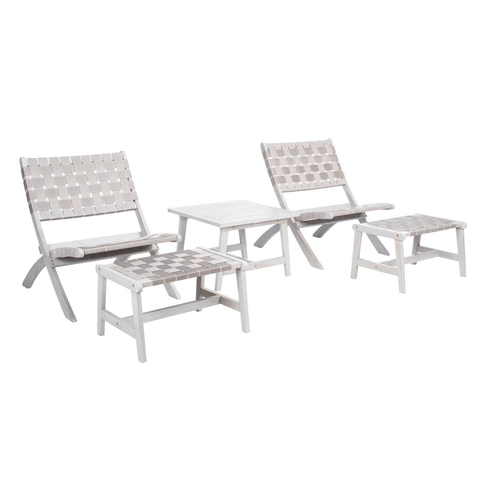 2-Person Acacia Patio Seating Group, Gray