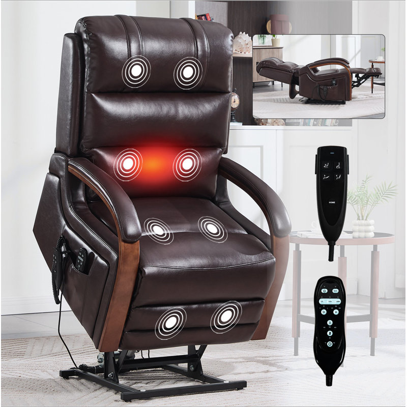 Fauteuil inclinable Power Leatheraire Lift, Brun