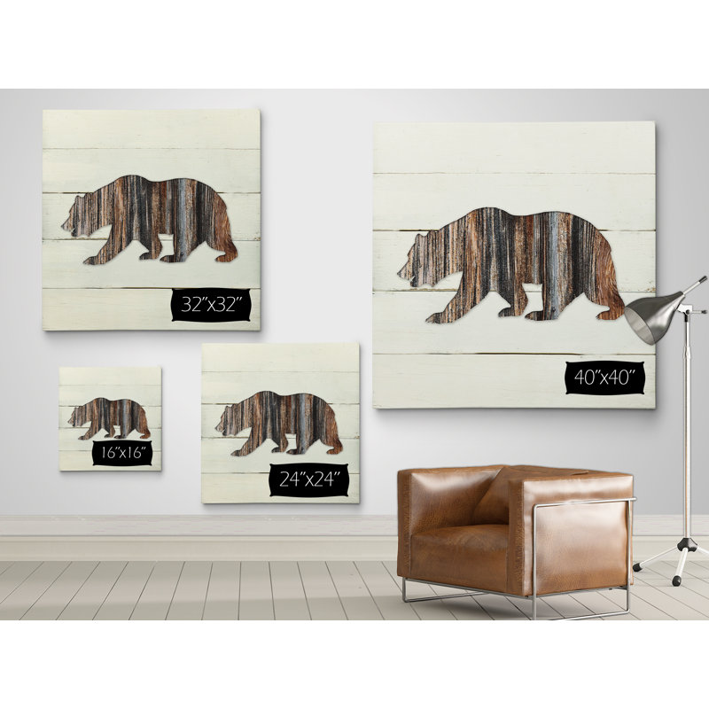 Ours des bois - reproduction sur toile, H 16 po x l 16 po x P 1,5 po, Toile tendue