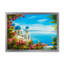 Magnifique paysage côtier de la Grèce - reproduction sur toile avec cadre flottant-1025816786-1025816791