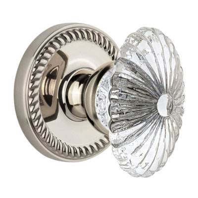 Grandeur Newport Rosette Single Dummy with Burgundy Crystal Door Knob