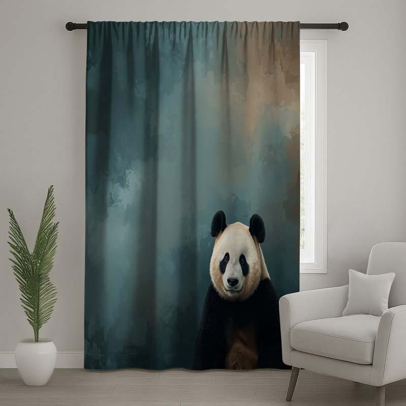 Panda, rideaux occultant et rideaux Panda, 50" x 80" - 1 Panel, Transparent