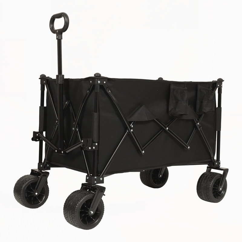 Chariot de jardin pliable pliable et pliable avec de grandes roues tout-terrain