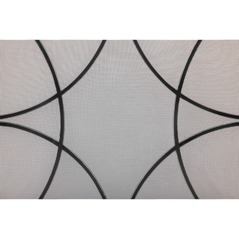 London 3 Panel Iron Fireplace Screen, Flat Black