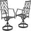 Ensemble de chaises d'extérieur pivotantes 2 pièces Otto, chaises de patio pour terrasse, cour arrière, noir mat avec coussins gris