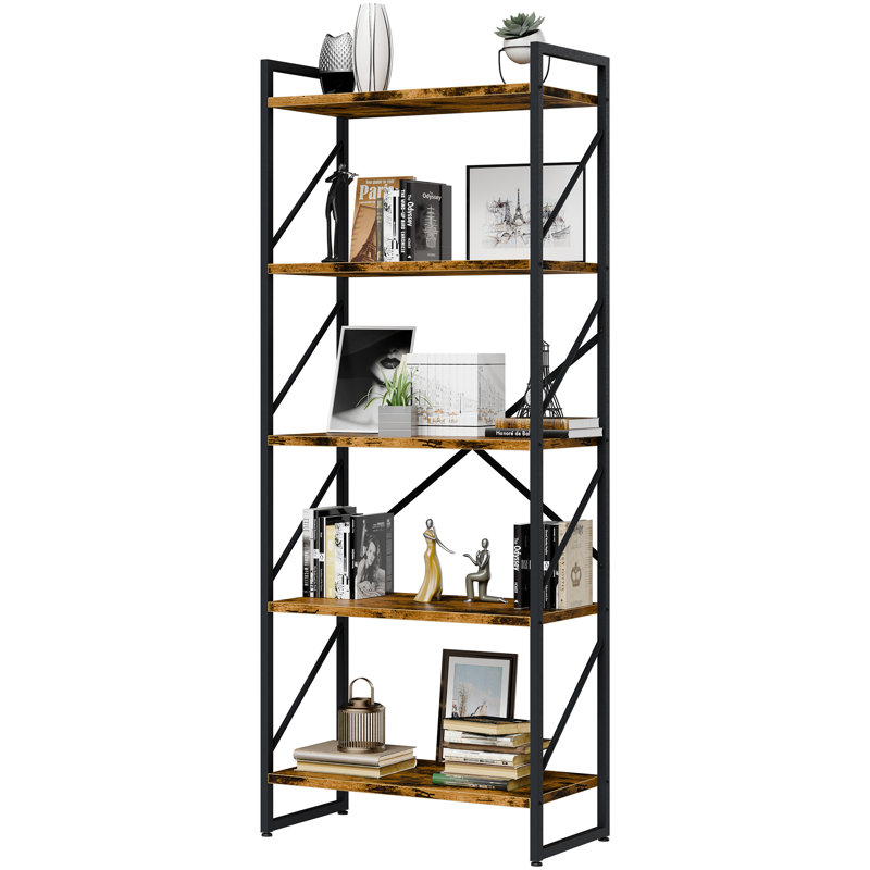 Étagère à livres H 62,2 po x l 23,6 po Rego, Brun / noir