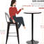 Table bistro à plateau en bois - H 42 po avec structure en métal industriel pour bistro rustique et base robuste