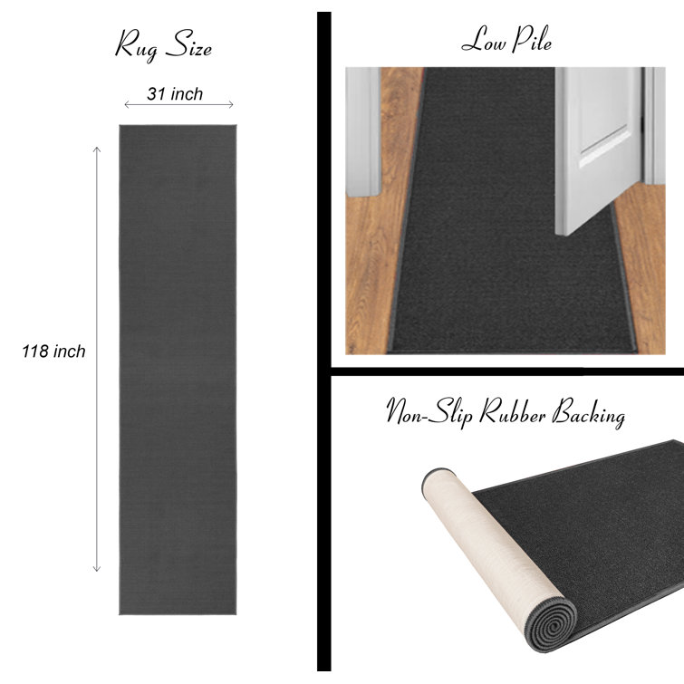 Ottomanson Rubber Doormat Entrance Rug Indoor/Outdoor Door Shoe Scraper Entryway