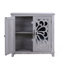 Buffet décoratif creux sculpté avec portes en miroir et tablette réglable-130389596