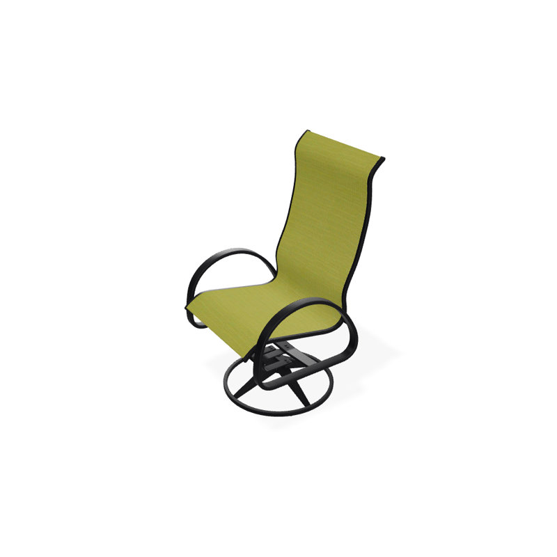 Fauteuil de patio pivotant Hiraku, Lime 38D Sunbrella®, Noir texturé