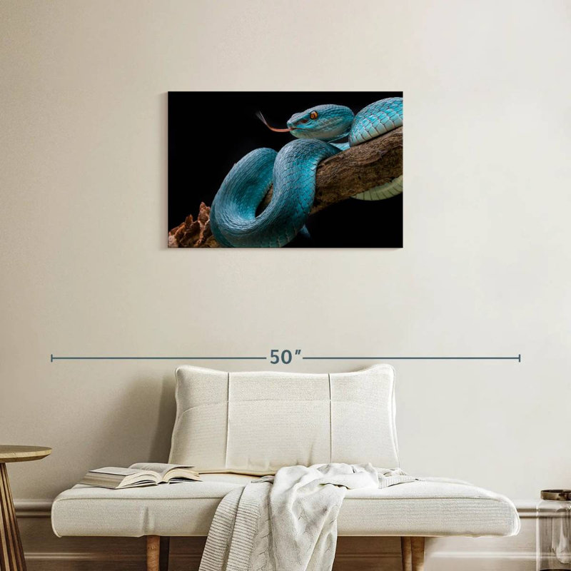 Brampt Slithering Blue Viper, 20" H x 30" W