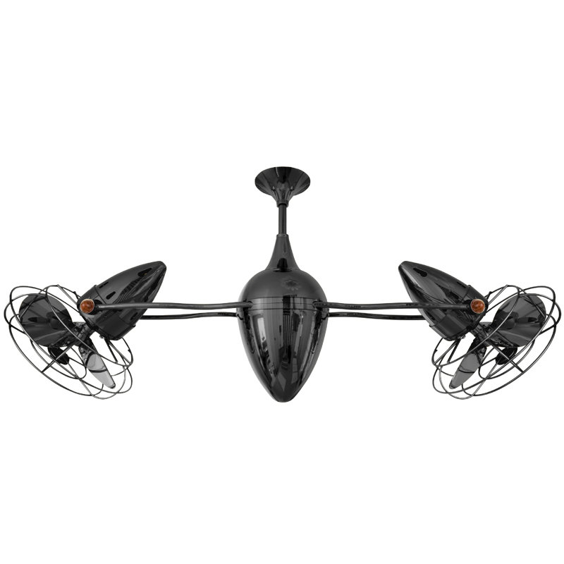 48" Ar Ruthiane 6 Blade Ceiling Fan, Black Nickel