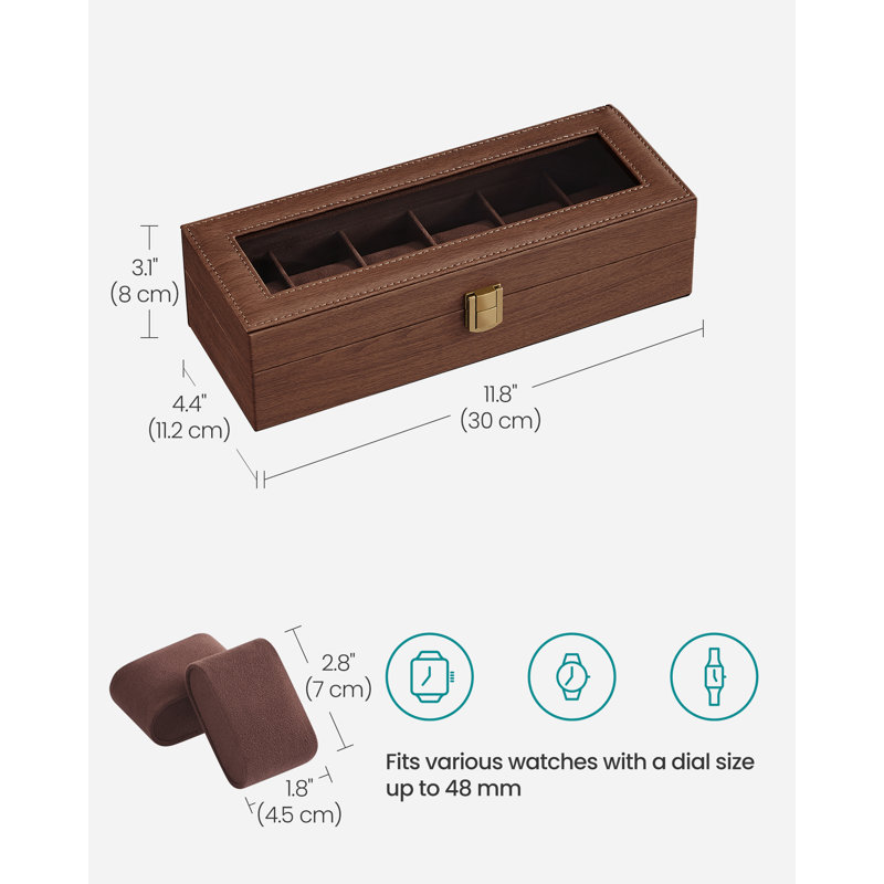 Charleyne Steel Watch Box +, Brown