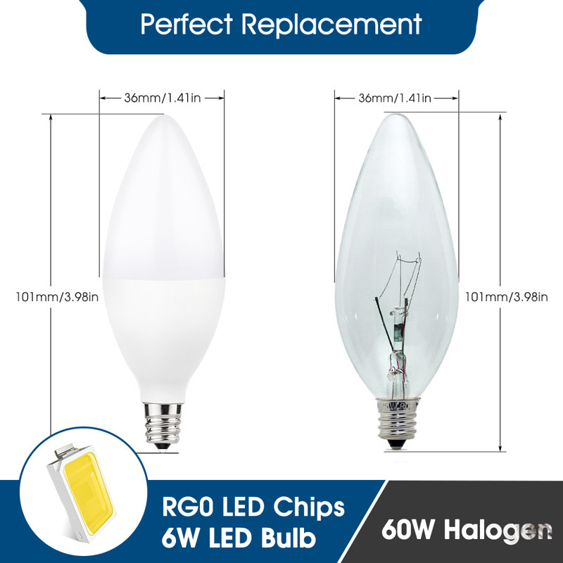 Ampoule à DEL C11 60 watts non-à intensité variable de 60 watts E12 5000K