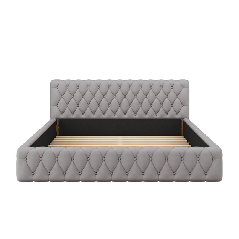 Desimirka Upholstered Bed, Grey