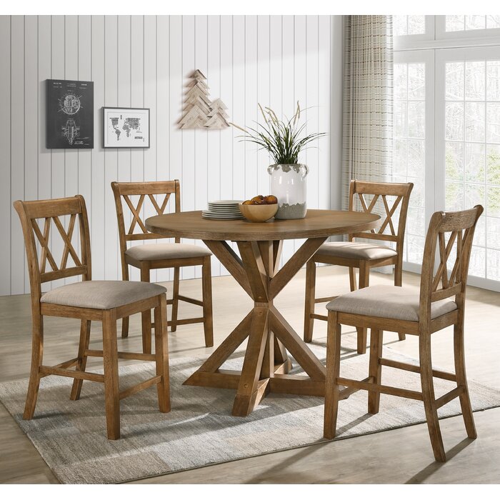 Gracie Oaks Bethsabee 5 - Piece Pedestal Dining Set & Reviews 