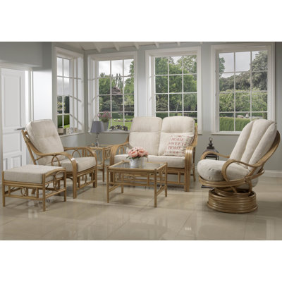 Suzanne 6 Piece Polyester Blend and Microfiber / Microsuede Conservatory Living Room Set