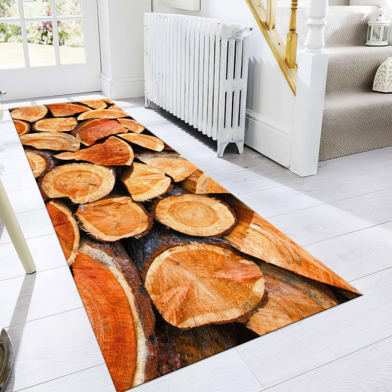 Floral Print Non-Woven Thin Type Rug Filled with Vibrant Shades of Blue and Ivory Creating a Stunning Accent Piece for your Living Space