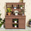 Table de jardin haute avec huche, 6 tiroirs, tablettes, 2 armoires et crochets-1788317852
