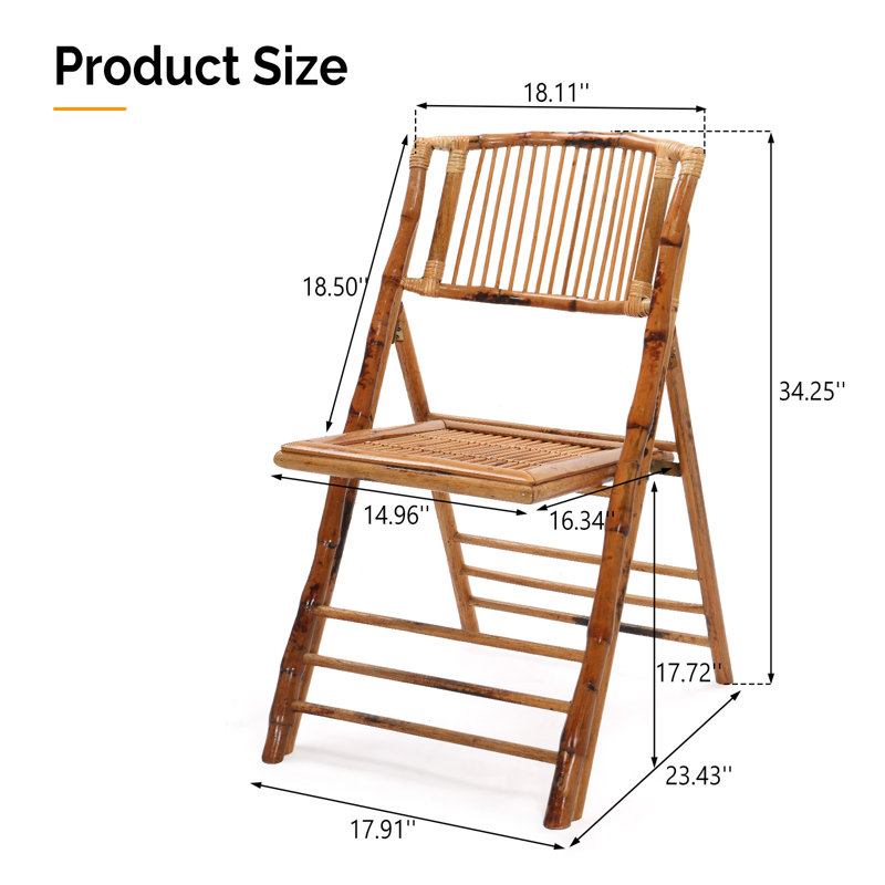 Anaid Wood Patio Folding Chair Folding Chair