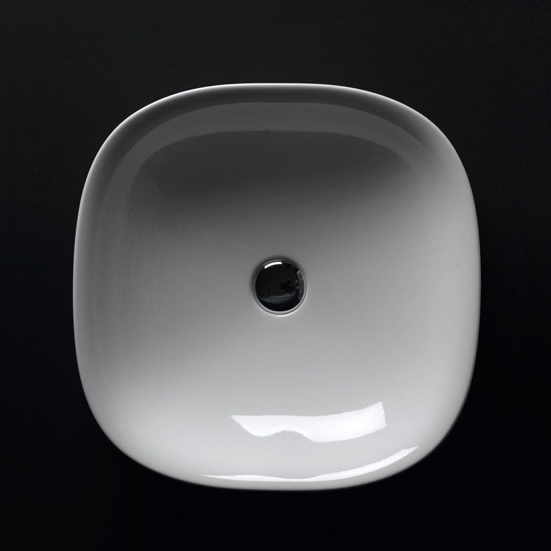 Lavabo de salle de bain vasque carré en céramique Wild White