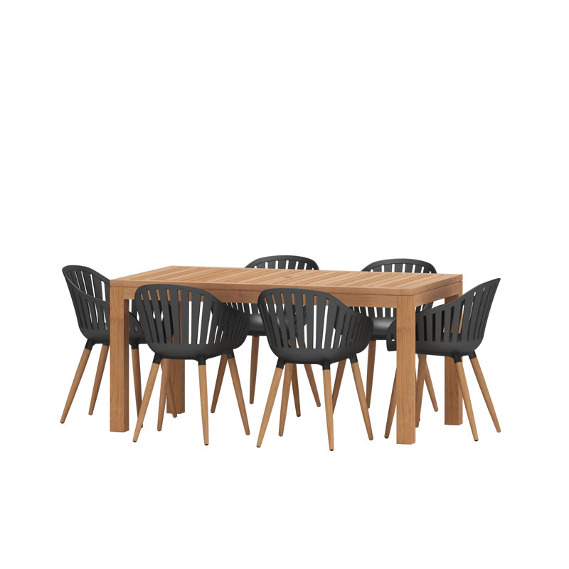 Ensemble de salle à manger Anautica, Noir / beige