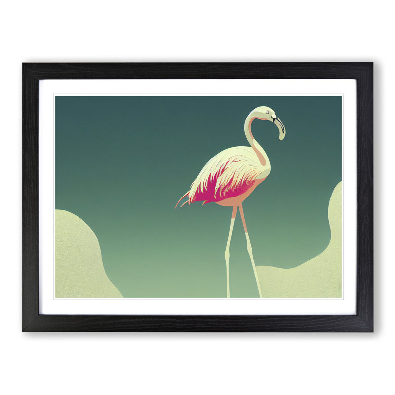 Astonishing Flamingo - Single Picture Frame Print, Black Framed, 46cm H x 64cm W x 2cm D