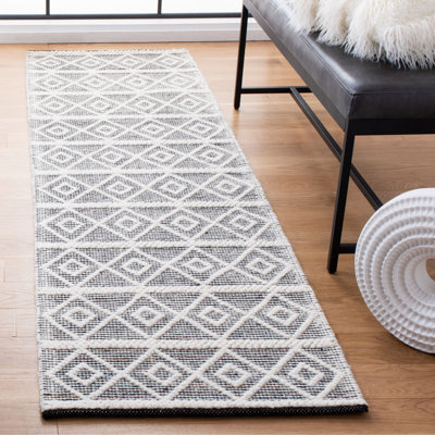 Dardanelle Natura Hand Woven Wool Cotton Geometric Rug in Cream/Gray