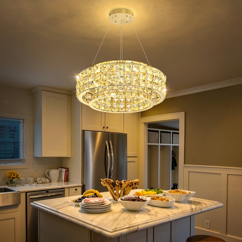 Lustre moderne 16 "à intensité variable pour le salon Gold16, 1680 Lumens, 6.3" H x 6.6" W x 15.7" D, Gold