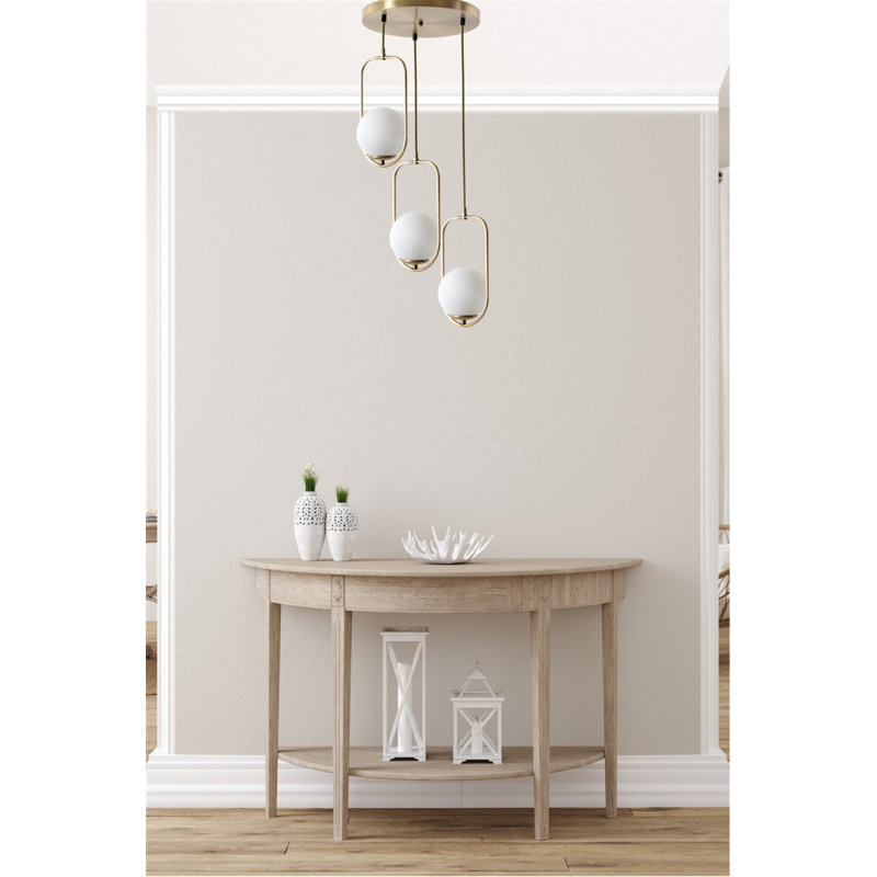 Lustre scandinave élégant, 29,5 po de hauteur x 11,8 po de diamètre | 100% métal avec peinture séchée au four et revêtement en culot, douille E27 de 40 W maximum | Finition blanche et cuivre, parfaite pour les espaces de vie glamour et les salles à manger