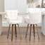 Swivel Upholstered Counter Stool with Solid Wood Frame-1955858753