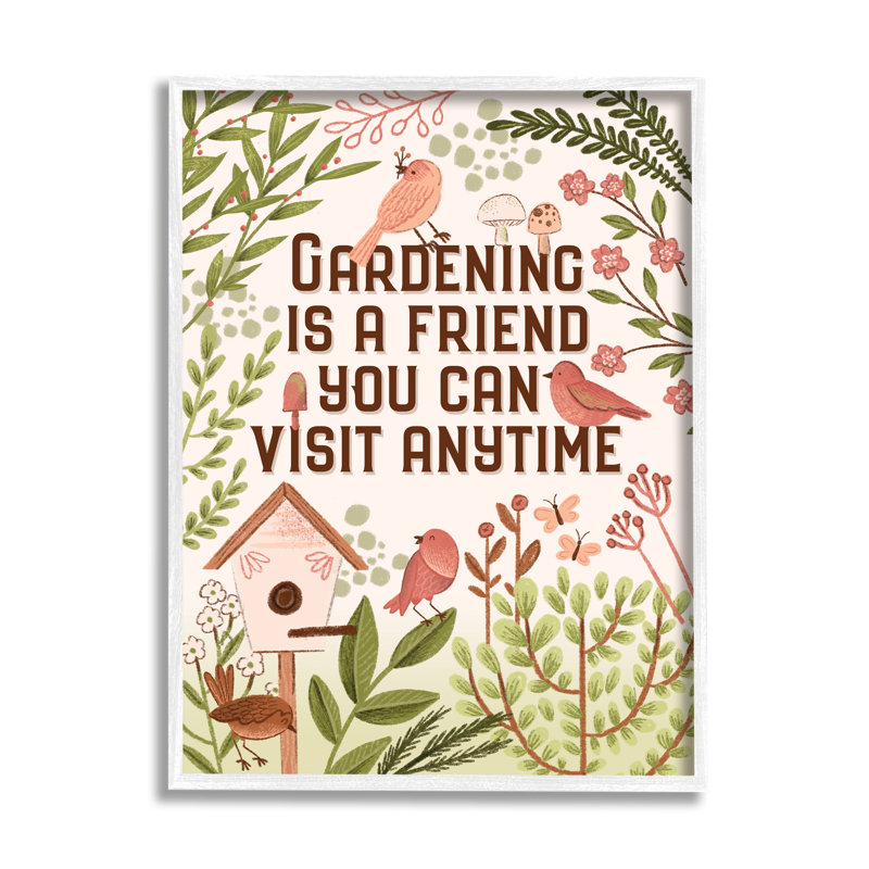 «Gardening Is A Friend», art de la giclée encadrée par Fineapple paire, H 30 po x l 24 po
