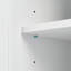 Grande armoire de rangement avec deux tiroirs pour la salle de bain / bureau - Solution de rangement élégante en panneau de fibres à densité moyenne avec tablettes réglables et dispositif de sécurité anti-basculement, blanc