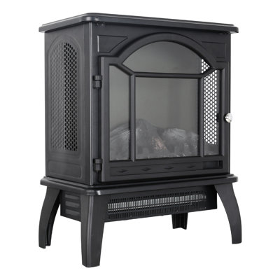 18 Inch 3D Flame Electric Fireplace Stove - Infrared Quartz, 1500W Heat, 5000 /H, Remote, Portable, Safe, Classical Design Quartz 18" Flame, 1500W, Remote Controlled, Compact