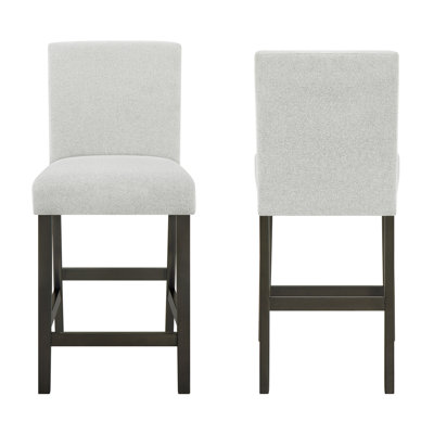 Wyncote Wood Upholstered Counter Chair, Stone Gray (Set Of 2)