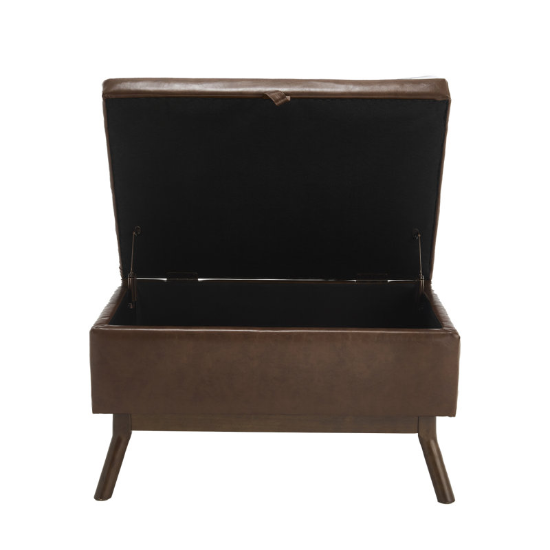 Banc de rangement Mid-Century, Brun