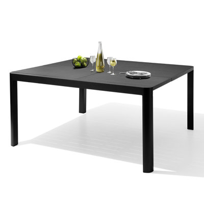 58.6" Square Aluminum Extendable Patio Dining Table