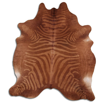 Custom Zebra Beige-Brown Printed Cowhide
