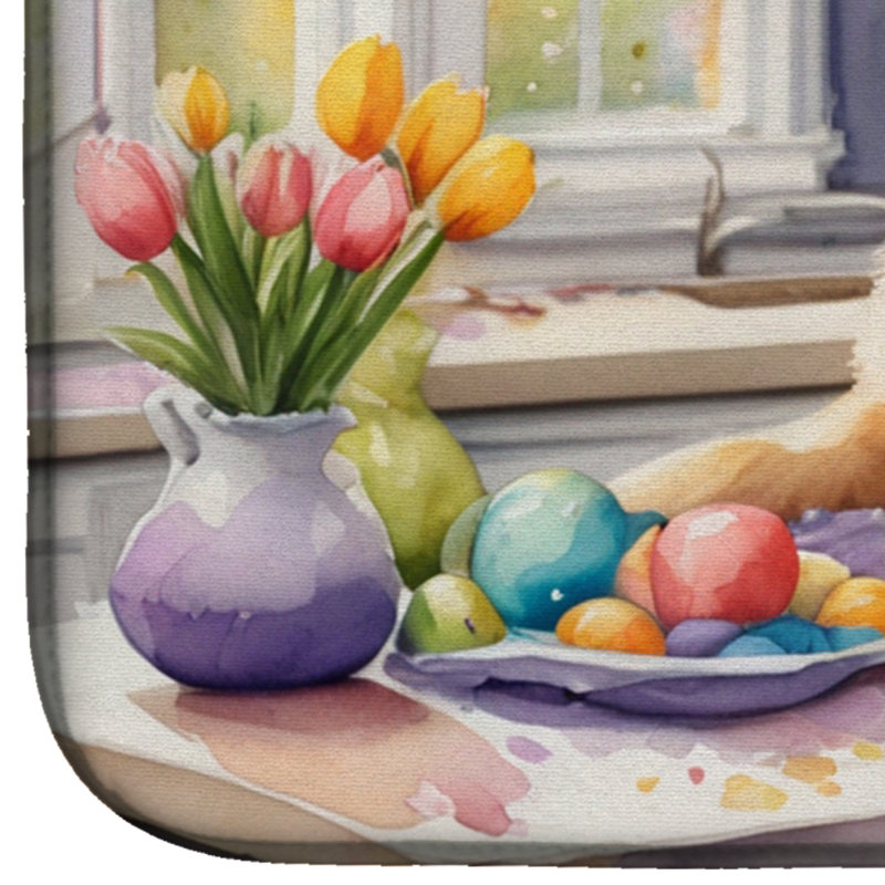 Tapis de séchage de décoration berger allemand de Pâques