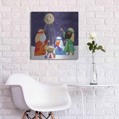 «Three Happy Shepherds» par Elle Media Group SA, art mural en métal, 24 po x 24 po