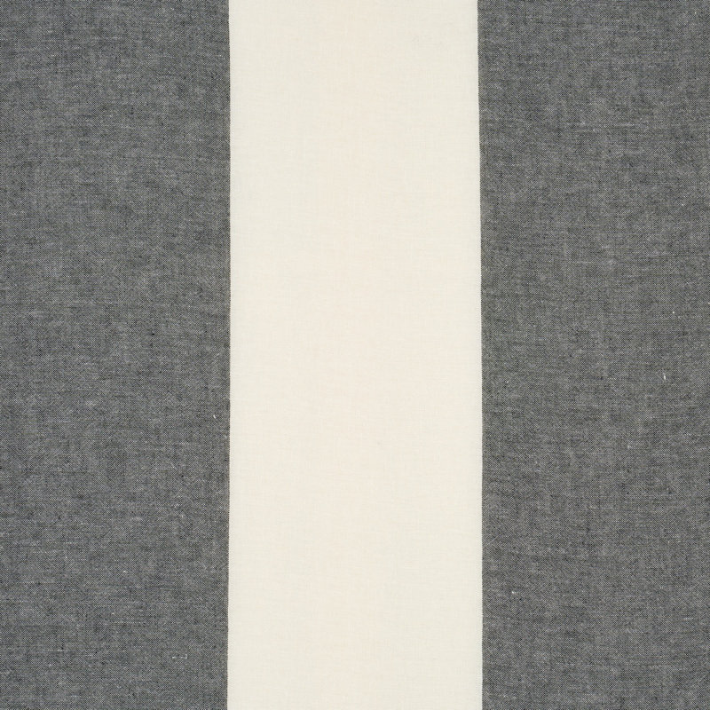 Vista Linen Stripe Casement Fabric, Carbon/White