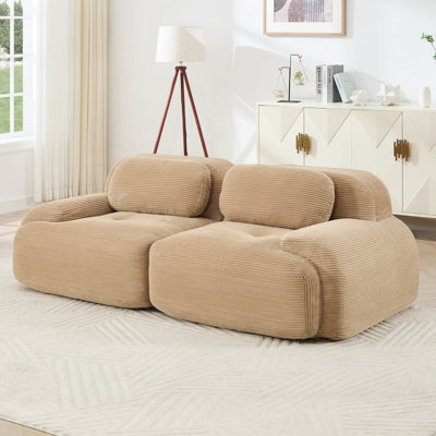 82" Upholstered Corduroy Modular Sofa