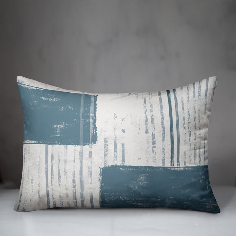  Coussin intérieur / extérieur géométrique, Bleu