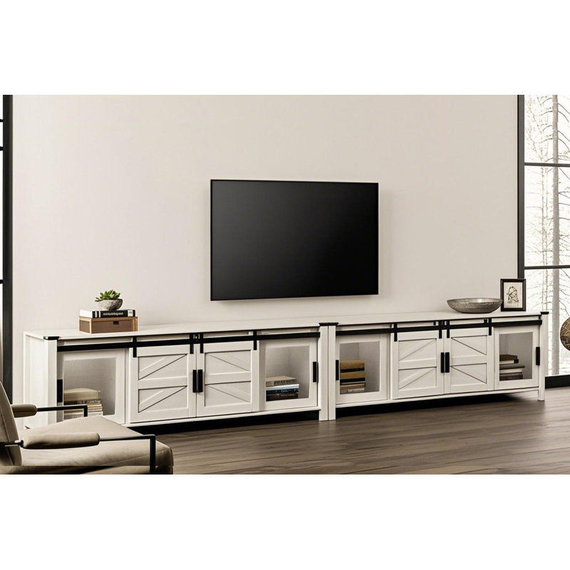 Gracie Oaks 2 In 1 TV Stand For 100 Inch, White Wood