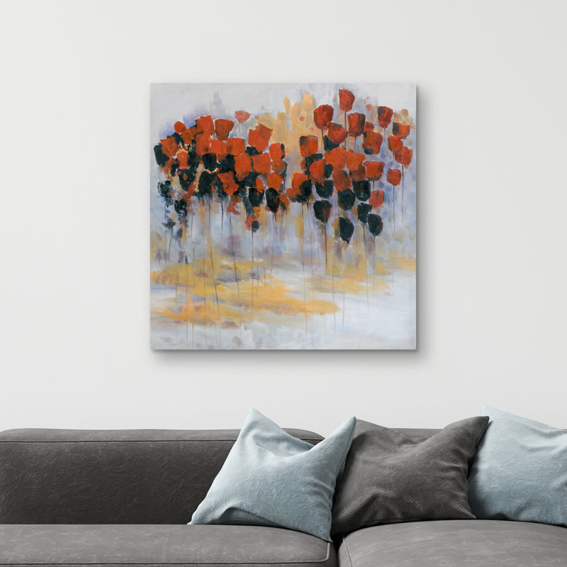 flowers field - 32"x32" art on canvas