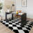 Modern Machine-Washable Non-Slip Checkered Shag Area Rug-1701992176-1702347985
