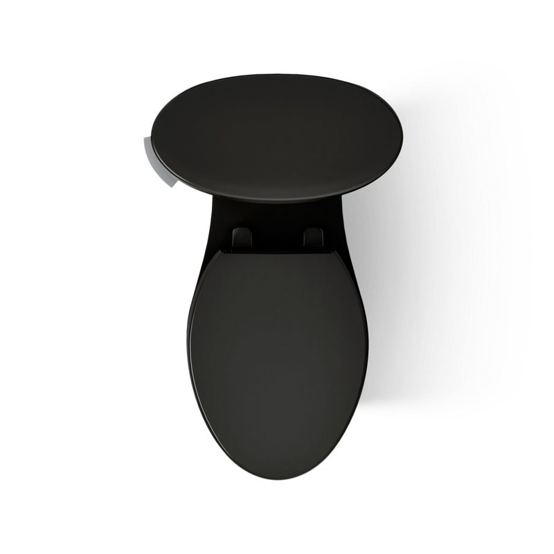 Betello 1.28 GPF (Water Efficient) Elongated Two-Piece Toilet (Seat Not Included), Black , Left-Hand