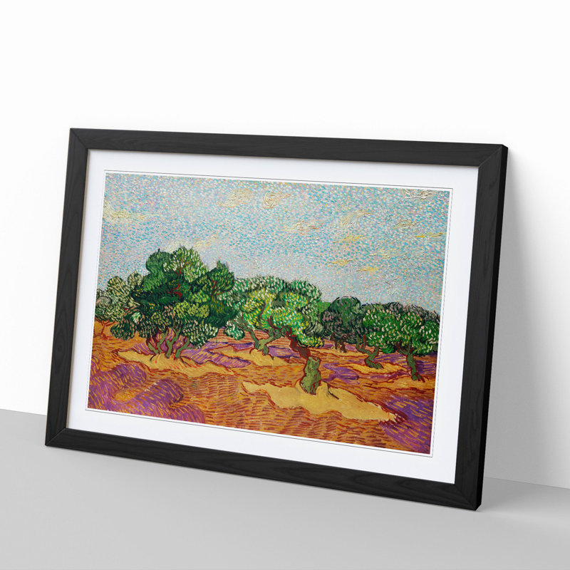 Olive Trees by Vincent Van Gogh - Framed Print, Black Framed, 48cm H x 65cm W x 2cm D