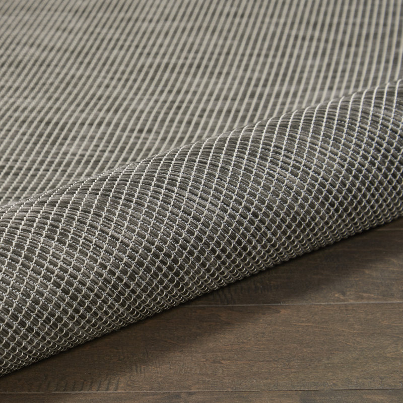 Lillehammer Solid Indoor/Outdoor Area Rug, Runner 2'2" x 8', Charcoal