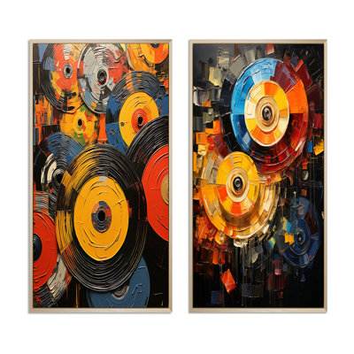" Colorful Record Vinyl Symphony IV " 2 - Pieces